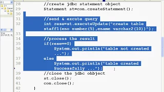 13 Advanced java tutorial Java program to create table in oracle database Netbaans Adv java