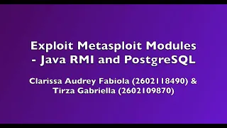 Metasploit Modules Exploitation - Java RMI and PostgreSQL