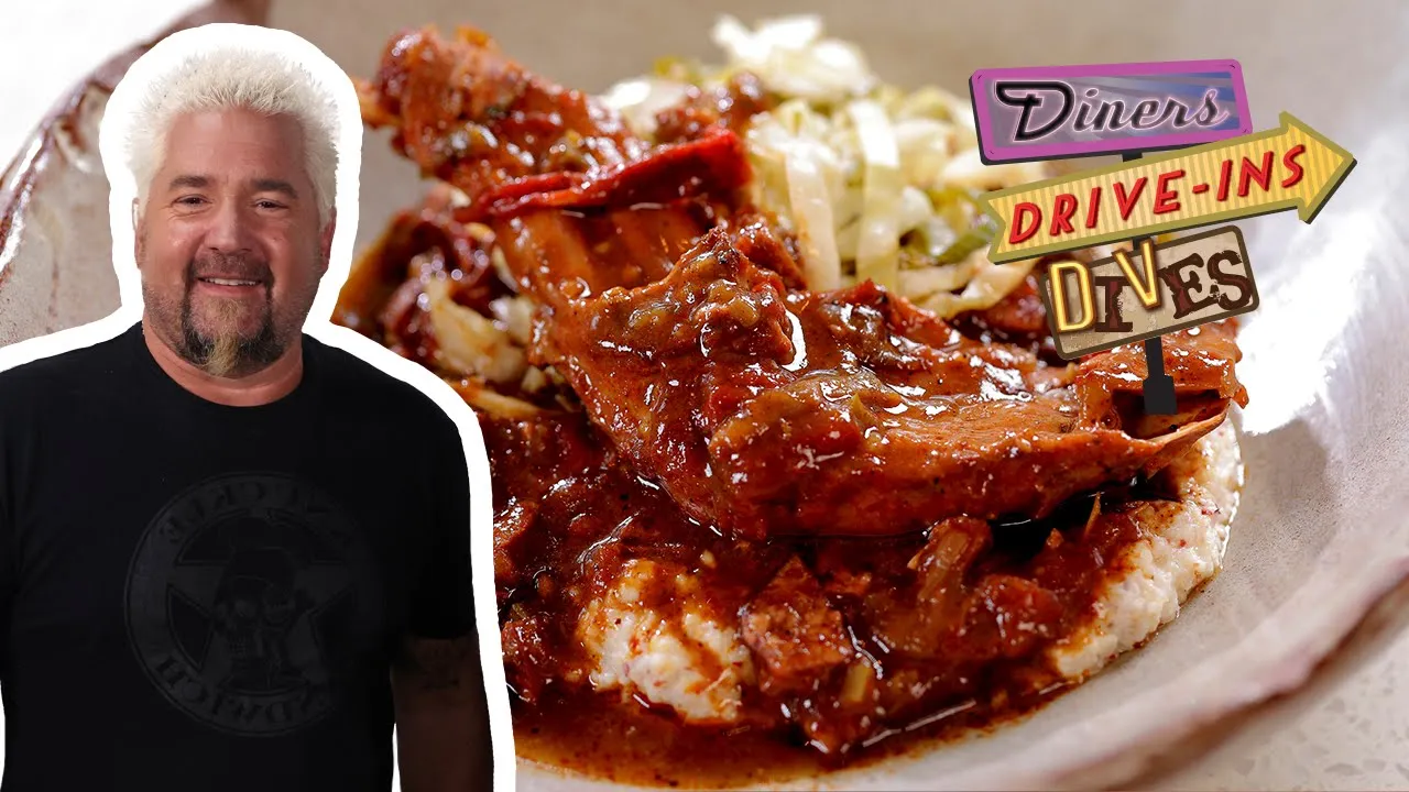 Guy Fieri Eats *Spot On* Rabbit and Grits in Mobile, AL   Diners, Drive-Ins and Dives   Food Network