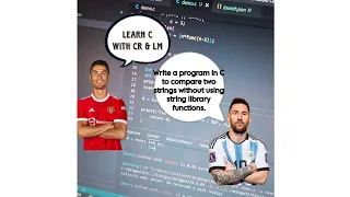 Write a program in C to compare two strings without using string library functions String in C