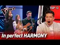 Download Lagu Perfectly HARMONIZED Blind Auditions on The Voice | Top 10