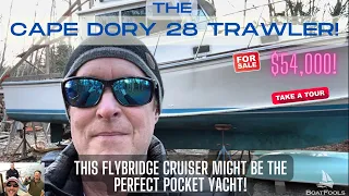 The Cape Dory 28 Trawler! This Flybridge Cruiser might be the perfect pocket Yacht! Take a tour!
