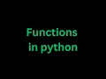 function in python