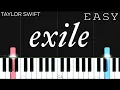 Download Lagu Taylor Swift - exile ft. Bon Iver | EASY Piano Tutorial