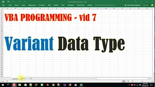 7 VBA Variant Data Type