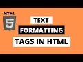 Formatting Tags In HTML - HTML Tutorial For Beginners