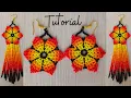 NEW SEED BEAD FLOWER HUICHOL STYLE EARRINGS TUTORIAL Summer