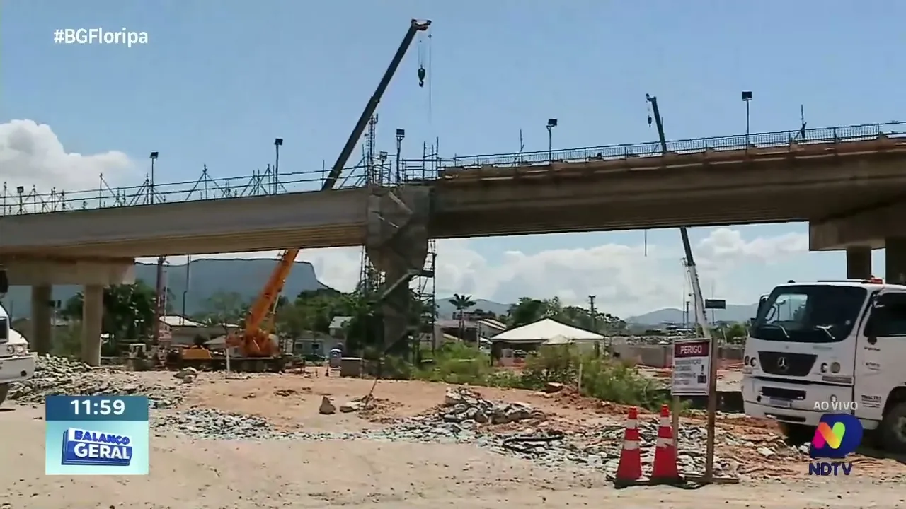 Obras do Contorno Viário: BR-101 em Palhoça é bloqueada à noite para construção do trevo