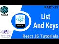 29 List And Keys In React JS List With Keys In React List Rendering React JS