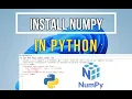 How to install NumPy on Python in Windows 11 PIP install NumPy NumPy installation in Windows