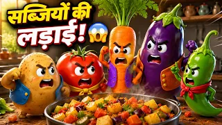 सब्जियों की दोस्ती 🥦 | Aloo, Tamatar Aur Gajar Ki Funny Moral Story | Hindi Cartoon Story