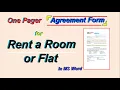 Agreement for Rent a Room Room Rental Agreement Template Contract for rent a room