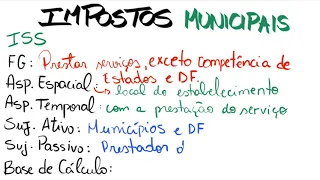 Direito Tributário #05 - Impostos Municipais - IPTU, ISS e ITBI.