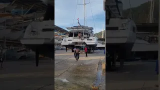 ⛵ Our Boat is FINALLY Launched in Trinidad  🇹🇹  #trinidad #boatlife #sailing