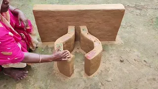 Incredible mud and brick chulha with protective wall  || DIY village cooking stove 
