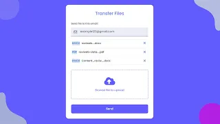 Transfer Files With Upload Files Client-Side Using HTML CSS JavaScript