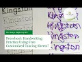 Preschool Handwriting Practice Using Free Customized Tracing Sheets