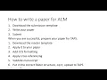 How to write a paper for ACM and submit using TAPS