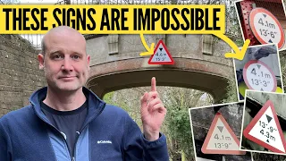 What is up with UK bridge height signs?