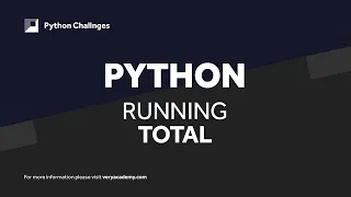 Python Challenge Running Total