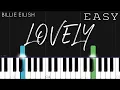 Download Lagu Billie Eilish x Khalid - Lovely | EASY Piano Tutorial
