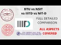 DTU vs NSUT vs IIIT-D vs NIT-D Full Analysis College Life Placements Campus Hostels
