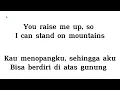 Download Lagu Josh Groban - You Raise Me Up (Lyrics) - [Terjemahan Bahasa Indonesia]