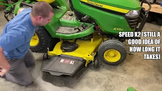 John Deere X580 X584 X590 Mower Deck Removal Install probably work for X300s too