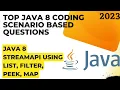 Java 8 Scenario Based Example Coding interview Questions and Answers using Map Filter Peek List