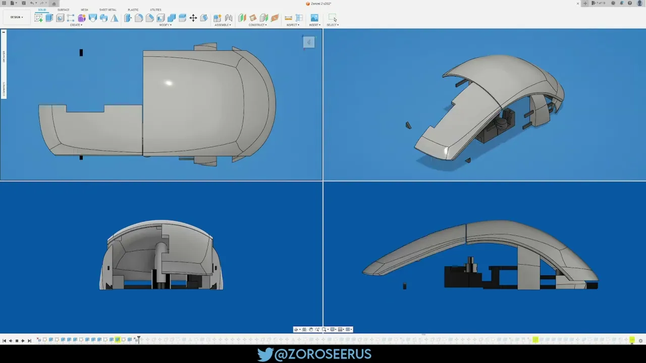 ZS-A1, 3D Printed Symmetric Wireless Mouse for Logitech G305