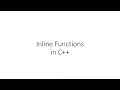 Inline Functions in Embedded C