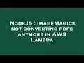 NodeJS ImageMagick not converting pdfs anymore in AWS Lambda