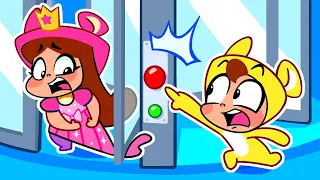 Revolving Door Safety👶 Baby Needs to Go Potty! Tips for Mall Adventures | Cartoons by Piccoletta