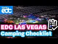 EDC LAS VEGAS Camping Checklist