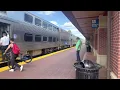 Eastbound Metra doubleheader at Schaumburg Metra station