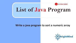 Java program to sorting numeric array