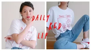 Download Casual Red Lip Makeup to Outfit GRWM MP3