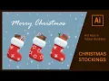 Christmas Socks Set Vector Speed Painting AI Hot Keys