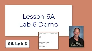 Welcome to Java - 6A Lab 6 Demo