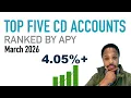 Top 5 CD Accounts Ranked by APY March 2026 Best CD Interest Rates Available Right Now