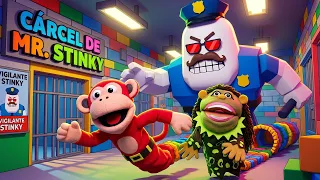 ¡EL OFICIAL STINKY NOS PERSIGUE! 🚨👮‍♂️ El Mono Sílabo y Nicola escapan en Roblox
