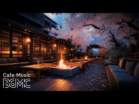 Cozy Spring Terrace & Smooth Jazz ☕ Relaxing Café Music for Sleep & Study
