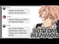 Obey me text Bottom Mammon