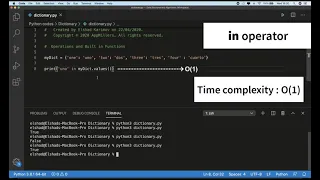 Dictionary operations built in functions