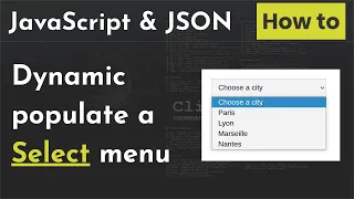 Dynamic Drop Down Select Menus with JavaScript and JSON