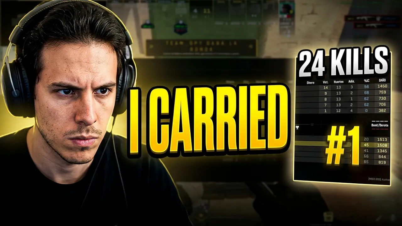 MI EQUIPO NO HACE NADA y los CARREO con 24 KILLS y 110 ADR en #cs2 #counterstrike2 #shorts
