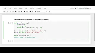 Day 11 Python Program to calculate the power and exponent using recursion