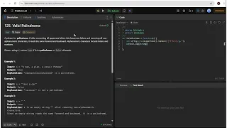 LeetCode 125 Valid Palindrome Solution using JavaScript