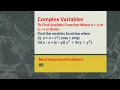 How To Find Analytic Function When u v or u - v is given Milne-Thompson Method Part3