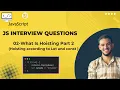 02-JavaScript Hoisting Part 2 let const Temporal Dead Zone TDZ